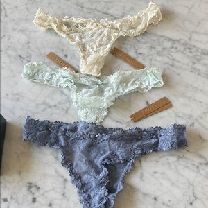 Skims bridal gift box of 3 lace thongs NWT and box. Originally $60 size XL